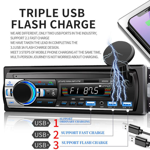 2 din car radio 12V 24V Bluetooth V5.0 Car Audio Stereo In-dash FM Aux-AM00544-Veeddydropshipping