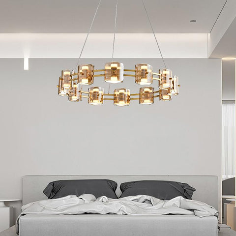 Chandelier light luxury glass round-TI00406-Veeddydropshipping