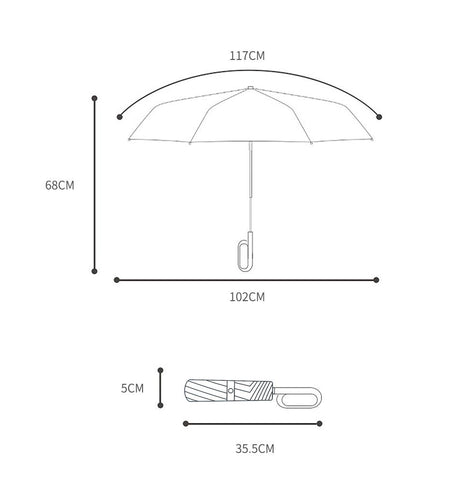 Automatic Buckle Umbrella Strong Hook Umbrella-HA01160-Veeddydropshipping
