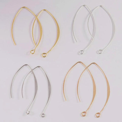 V-shaped Earring French Hooks Findings Ear Hook  Settings Base-JW01592-Veeddydropshipping