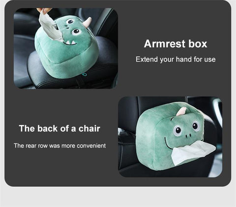 Dinosaur Tissue Box Cute Plush Removable Tissue Boxes-HA00804-Veeddydropshipping