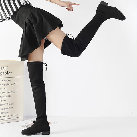 Stretch Female Boots Over the Knee Long High Genuine-BS00940-Veeddydropshipping