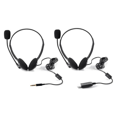 3.5mm Noise Cancelling Wired Headphones With Microphone Universal USB -CE01271-Veeddydropshipping