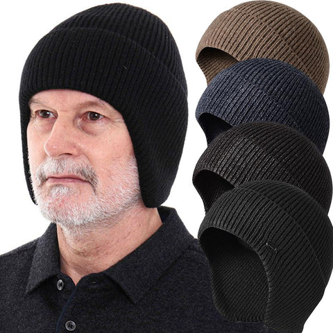 Imitation Rabbit Fleece Hats for Men Warm Ear Caps-Veeddydropshipping