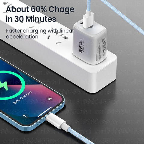 2.4A USB Fast Charging Cable For iPhone 14 13 12 11 Pro Max XS 6s 7 8 Nylon Braided Mobile Phone-PA01020-Veeddydropshipping