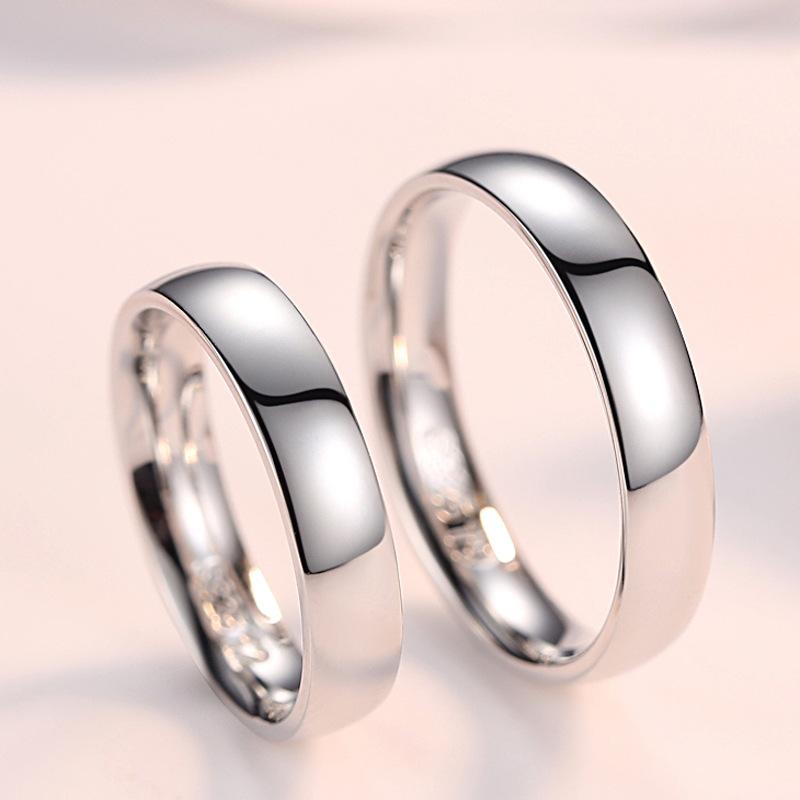 100% 925 Sterling Silver Couple Ring  Simple Smooth -JW00056-Veeddydropshipping