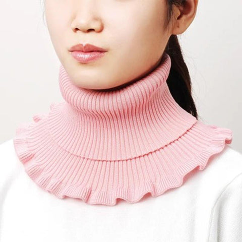 Warm Knitted Fake Collar Woolen Women Turtleneck-WF01131-Veeddydropshipping