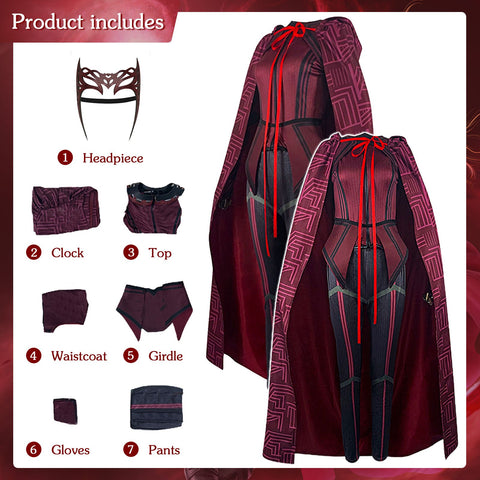 Wanda Vision Scarlet Witch Cosplay Costume-WF01481-Veeddydropshipping