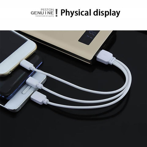 0.22M 1M 3 In 1 Short Fast Charging Cable Compatible For iP/Micro Usb/Type C-PA00027-Veeddydropshipping