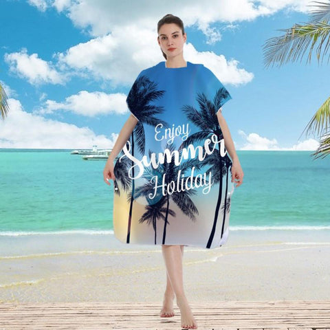 Adult Bath Towels Beach Towel Changing Cloaks Hooded Swimming Pool Gym Fitness -OS00183-Veeddydropshipping