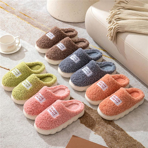 Winter Home Warm Fluffy Slippers High Heels-BS01078-Veeddydropshipping