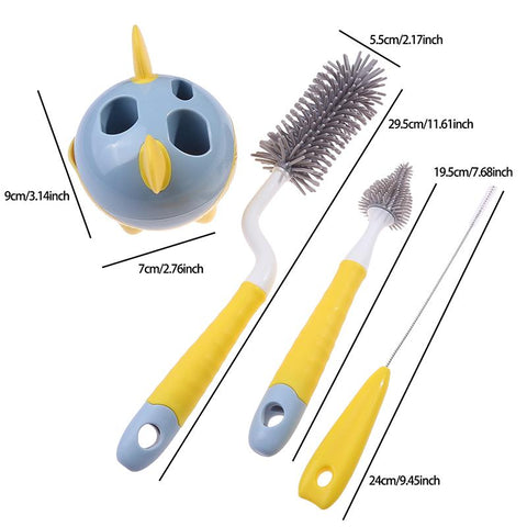 3pcs Silicone Brush for Bottles 360 Degree Rotation Baby Bottle Pacifier-TB00743-Veeddydropshipping