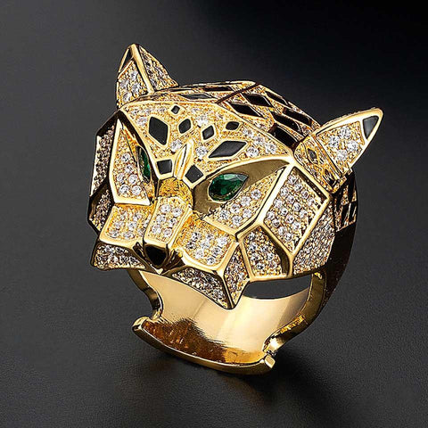 jewelry Silver plated color leopard animal finger rings -JW00394-Veeddydropshipping