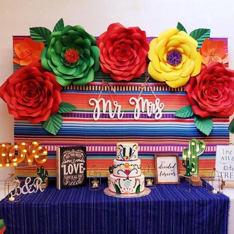 Colored Stripes Fiesta Backdrop Cinco De Mayo Mexican Festival Photography-CE00469-Veeddydropshipping