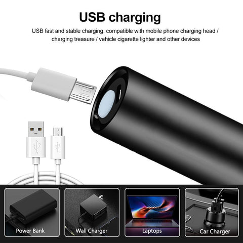 USB Rechargeable 365nm UV Flashlight Ultraviolet Lamp Torch Black-TI00772-Veeddydropshipping