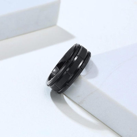 PATTERN WEDDING IN BLACK CARBIDE MEN RING  -JW00398-Veeddydropshipping