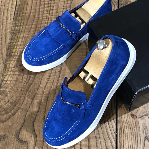 Brown Gray Yellow  Faux Suede Shoes for Men with Free-BS01393-Veeddydropshipping