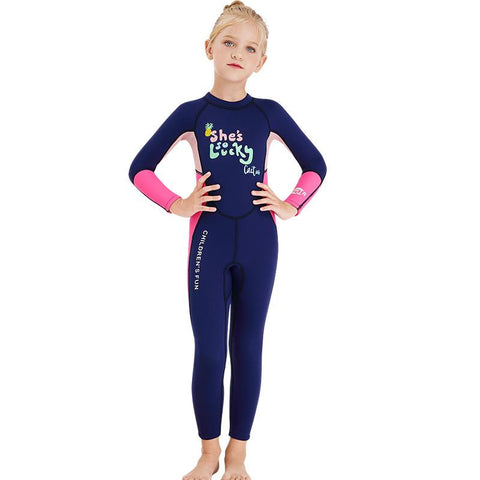 girls wetsuit diving suit 2.5MM neoprene  swimsuit girls long sleeve  surfing-OS00060-Veeddydropshipping