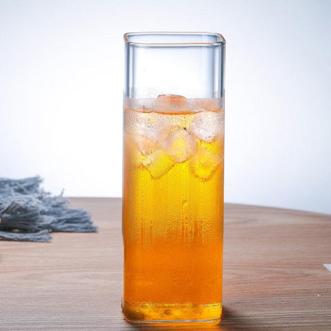 Square Glass Cup Mug Heat-Resistant Water Cups-HA01278-Veeddydropshipping