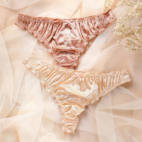 Women Underwear Low Waist Soft Silk Panties-WF00853-Veeddydropshipping
