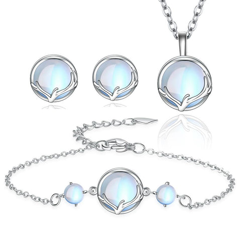 925 Sterling Silver Jewelry Set Crystal Earrings Bracelets Necklace-JW00207-Veeddydropshipping