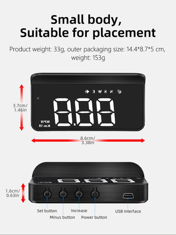 Car Hud Auto hud head-up display gps hud display navigation gps-AM00742-Veeddydropshipping