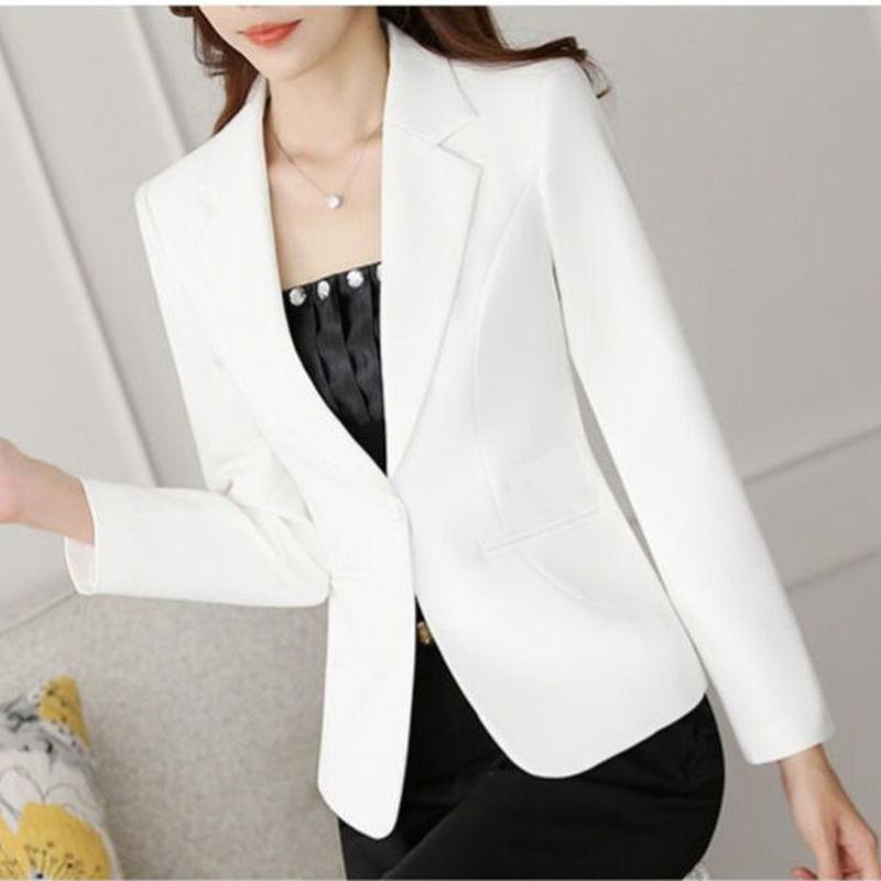 Women Slim Elegant Notched Single Button Fashion Blazers-WF00337-Veeddydropshipping