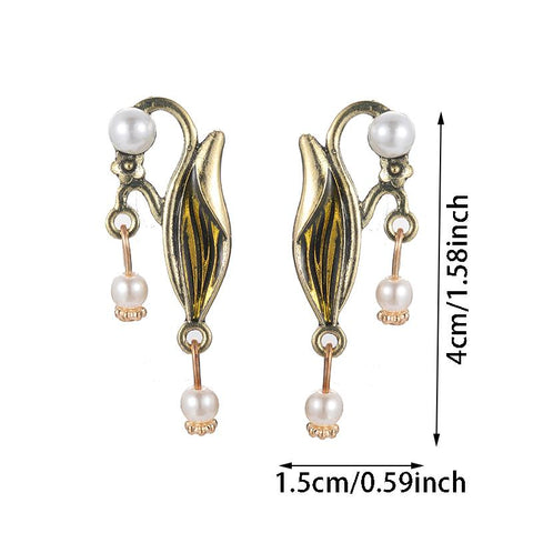 Temperament Jewelry Plant Flower Statement Drop Dangle Earring  -JW00170-Veeddydropshipping
