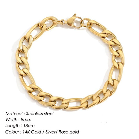 Stainless Steel Bracelet Gold Color Charm Bracelets-JW00956-Veeddydropshipping