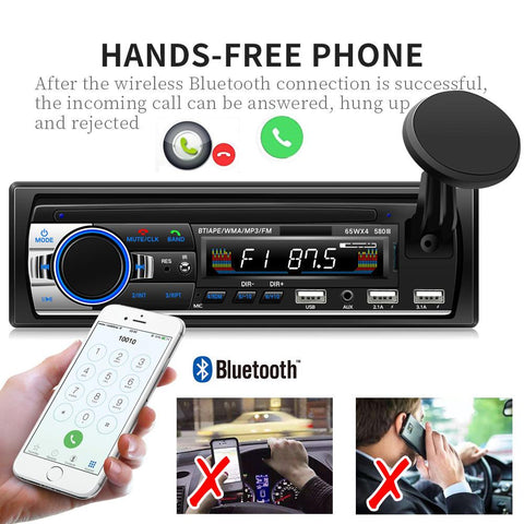 2 din car radio 12V 24V Bluetooth V5.0 Car Audio Stereo In-dash FM Aux-AM00544-Veeddydropshipping