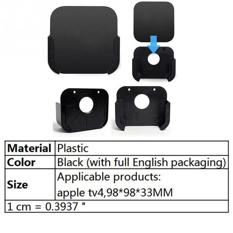 Black Square plastic Media Player Wall Mount Bracket-Veeddydropshipping