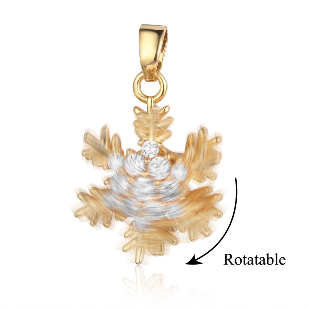 Snowflake  Zircon Fidget Pendant Wholesale Charms  Jewelry Necklace Fashion