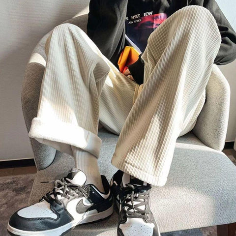 Pants Autumn Winter Warm Straight Corduroy Fleece-Veeddydropshipping