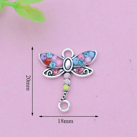 Silver Plated Crystal  Charm Connector for Making DIY Jewelry -JW01605-Veeddydropshipping