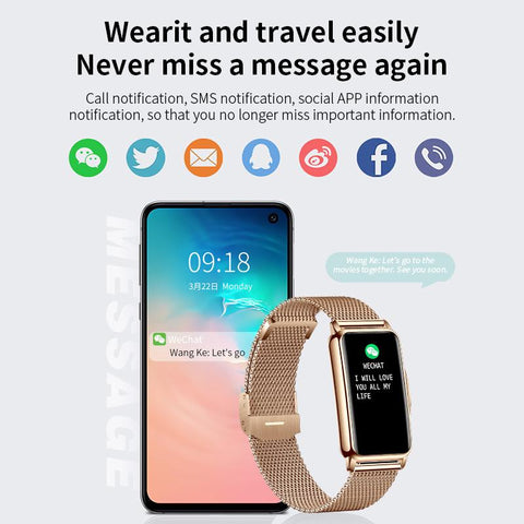 Smart Watch Women Full Touch Screen Bluetooth Call IP67 Waterproof Ladies-CE00547-Veeddydropshipping