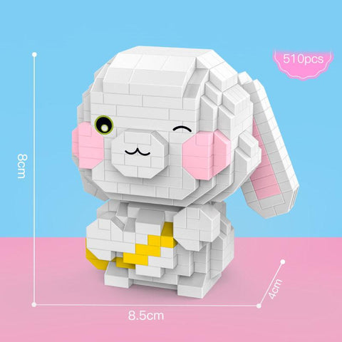 2023 Micro Cute Rabbit  Block DIY Carrot Guitar Bunny Model Diamond-TB01494-Veeddydropshipping