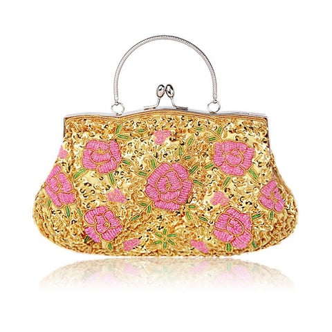 Evening Bags Handmade Beaded Flower Fine Party Purses-BS00233-Veeddydropshipping