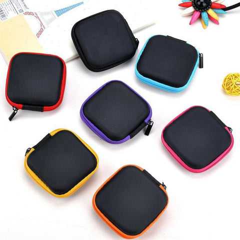 Earphone Container Universal Lightweight Storage Bag Square Shock Resistant Carry Packet-PA00908-Veeddydropshipping