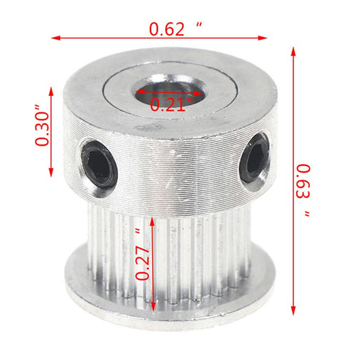 1Set GT2 Synchronous Wheel 20 60 Teeth 5MM Bore Aluminum- CE00070-Veeddydropshipping