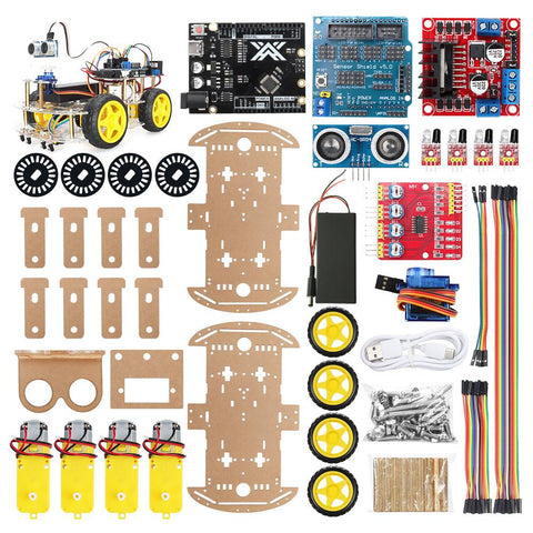 4WD Smart Automation Robot Car Kits For Arduino Project Upgraded -CE00657-Veeddydropshipping