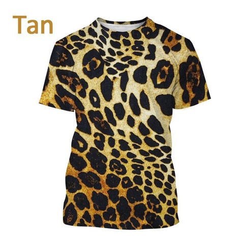 leopard print 3D printed casual short sleeve-MF00160-Veeddydropshipping
