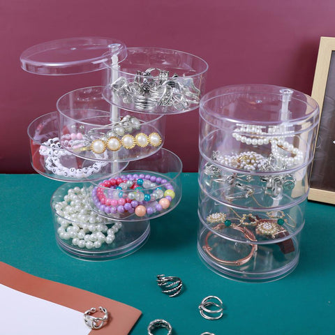 Rotating Jewelry Storage Box Makeup Storage Plastic Organizer Boxes -JW01685-Veeddydropshipping
