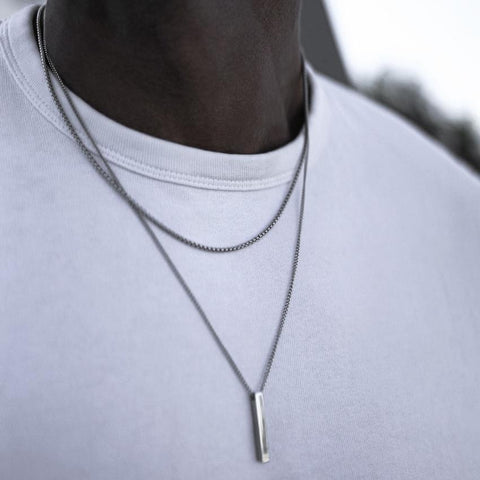 Necklaces for Men, Layering Stainless Steel Geometric Pendant-JW01205-Veeddydropshipping