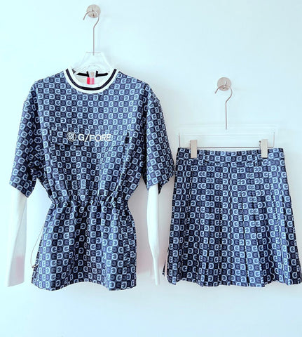 Spring/Summer Golf Shirts/Skirts Women's Embroidered Jacquard Short -OS00737-Veeddydropshipping