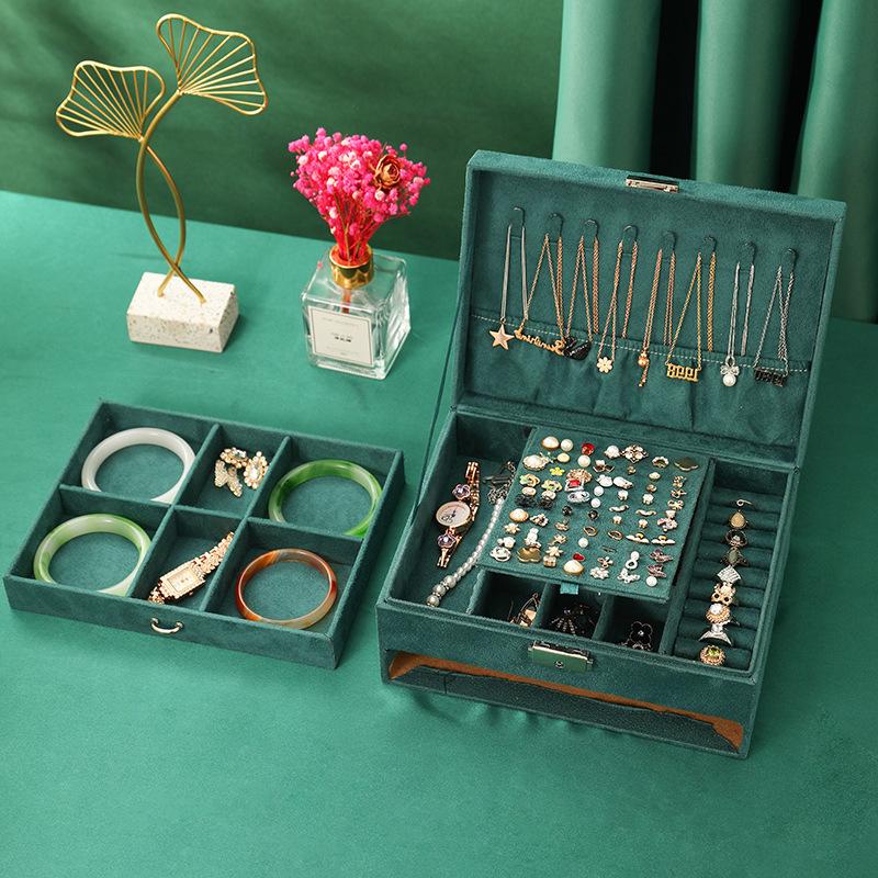 Multi-layer Flannelette Antique Jewelry Box -JW01717-Veeddydropshipping