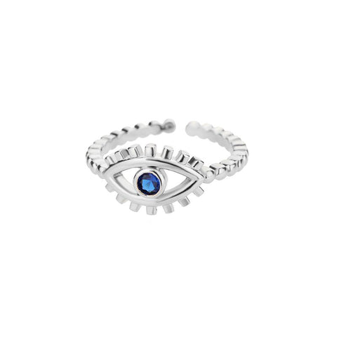 Zircon Cross Wrap Rings For Women Steel Adjustable Finger Ring-JW01404-Veeddydropshipping