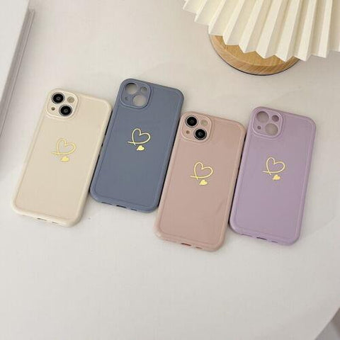 Case For iPhone 14 13 Pro Max 12 11 X XR 7 8 Plus Cute Love Heart Silicone Cover-PA00133-Veeddydropshipping