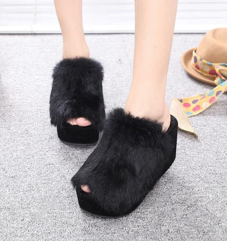 Slippers Female Wedge 9cm High-heels Shoes Outside Wear-BS01185-Veeddydropshipping