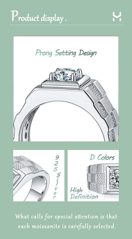 Charm Jewelry 925 Sterling Silver High Clarity  Men Ring-JW00125- Veeddydropshipping
