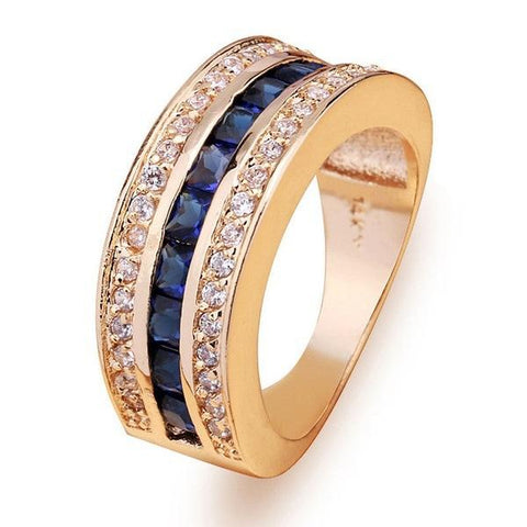 Sapphire Full Diamond 18k Gold Rings-JW00022-Veeddydropshipping